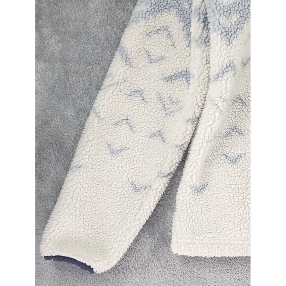 Victorias Secret Pink Sweater Womens Medium Blue White Fair Isle 1/4 Zip Sherpa - Picture 9 of 10